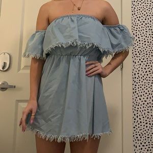 Off the shoulder Chambray dress